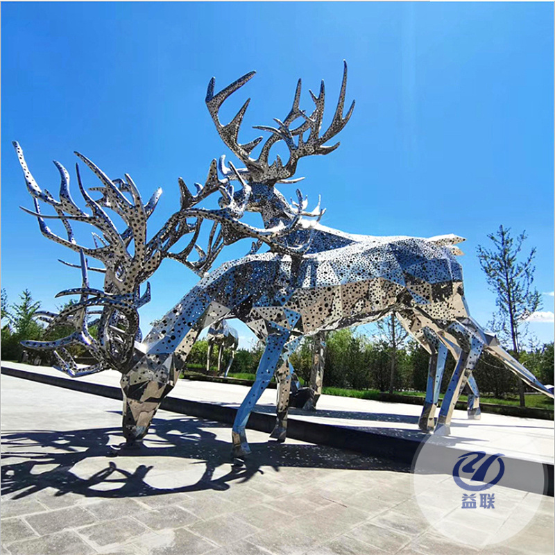 大型不銹鋼雕塑定制園林景觀鏡面不銹鋼水景廣場(chǎng)戶外抽象金屬擺件