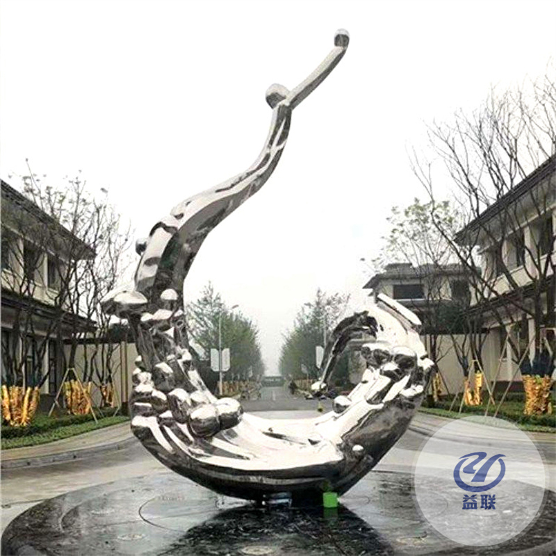 不銹鋼雕大型塑戶外景觀鏡面無縫焊接酒店公園廣場不銹鋼金屬雕塑