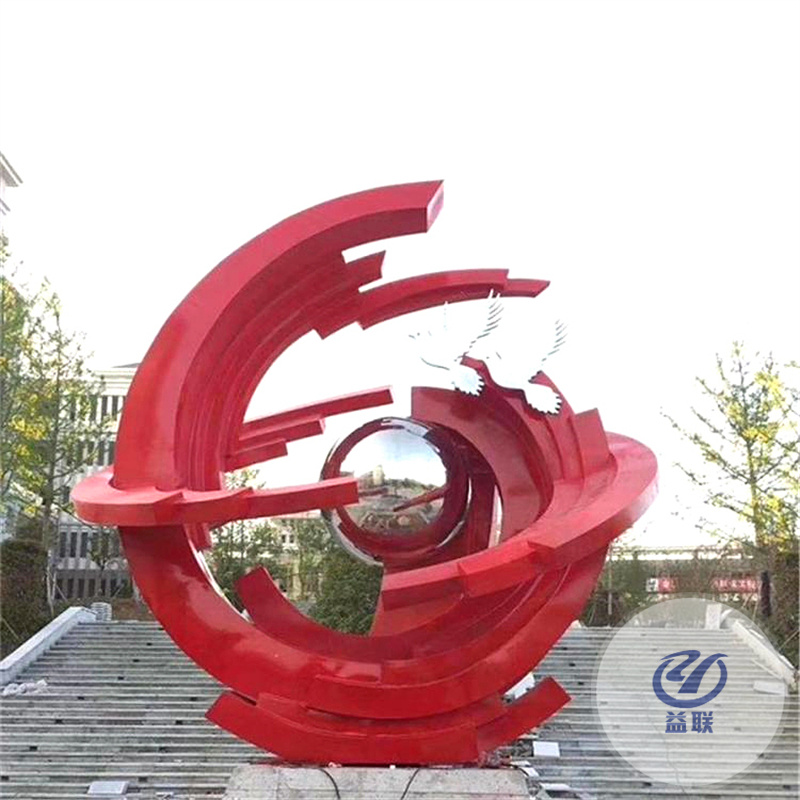 大型不銹鋼雕塑戶外園林工程城市廣場景觀小品抽象鏡面建筑物擺件